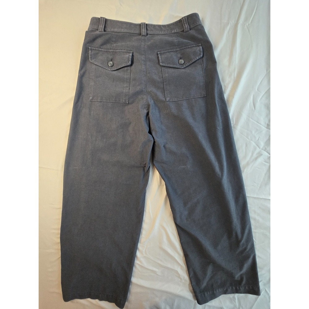 Uniqlo Balloon Pants Minimalis Preppy Colleage Vibe Punk Barrel Shape Navy Blue - Picture 4 of 15